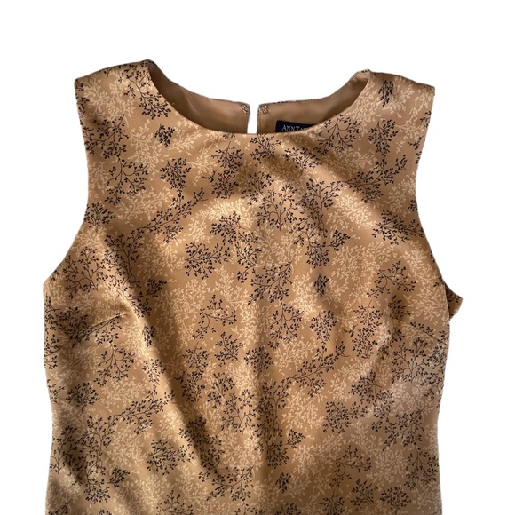Ann Taylor Factory Tops - ANN TAYLOR FACTORY STORE SLEEVELESS BLOUSE TAN & BLACK    SIZE 10